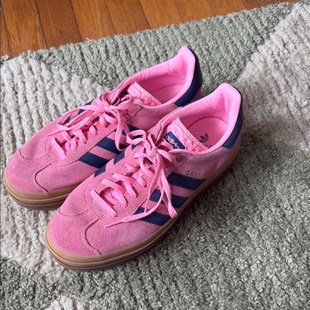 Adidas Pink and Blue Gazelle Sneakers